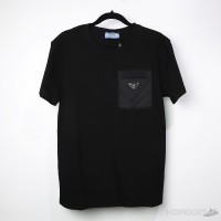 Pr*da Logo Chest Pocket T-shirt Black